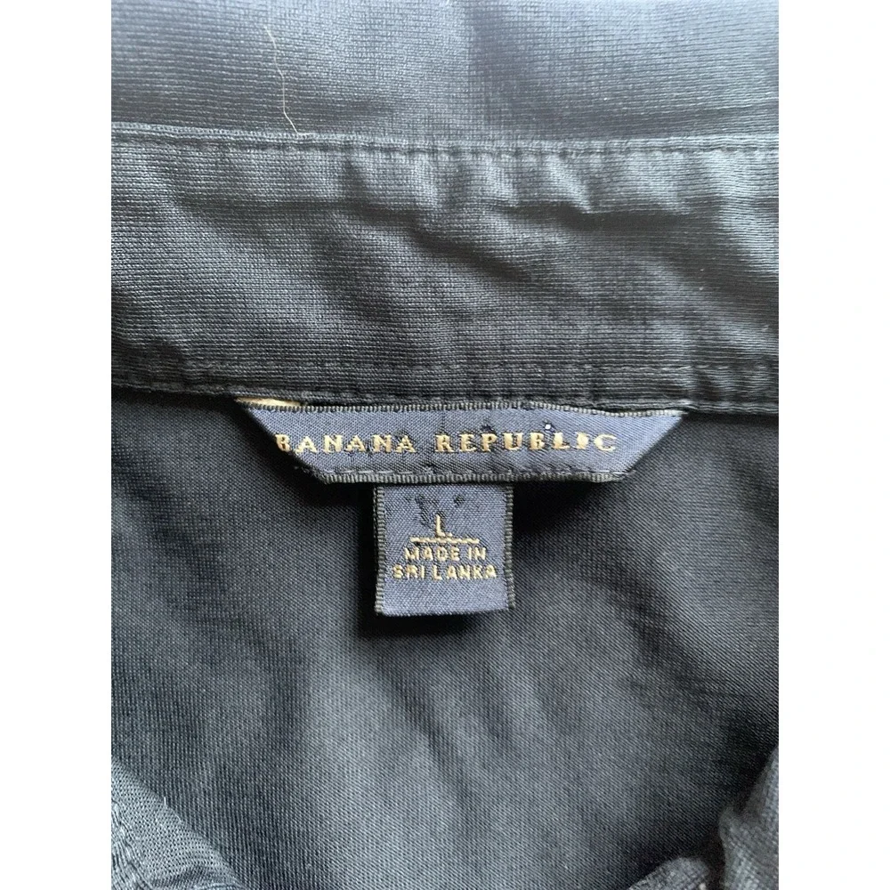 Banana Republic Mens Large Polo shirt Long Sleeves Black